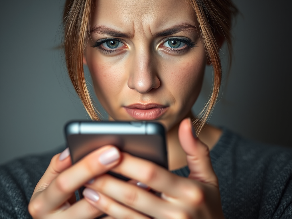 Frau mit Smartphone in der Hand.