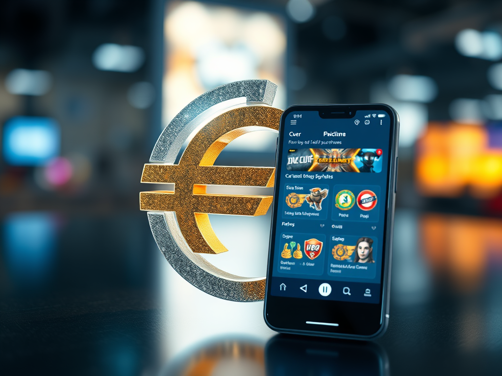 ein euro symbol in kombination mit einem handy display das