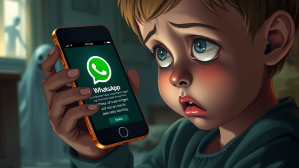 Junge mit Smartphone und WhatsApp-App