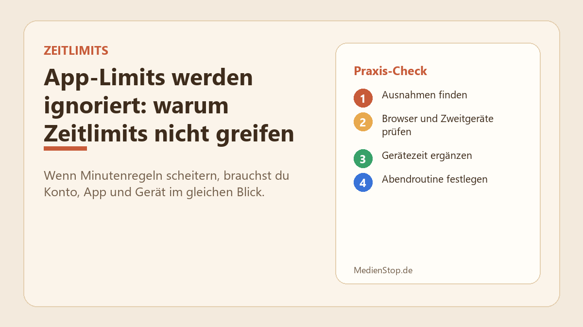 App-Limits werden ignoriert: warum Zeitlimits nicht greifen und was hilft 2 App-Limits werden ignoriert: warum Zeitlimits nicht greifen und was hilft