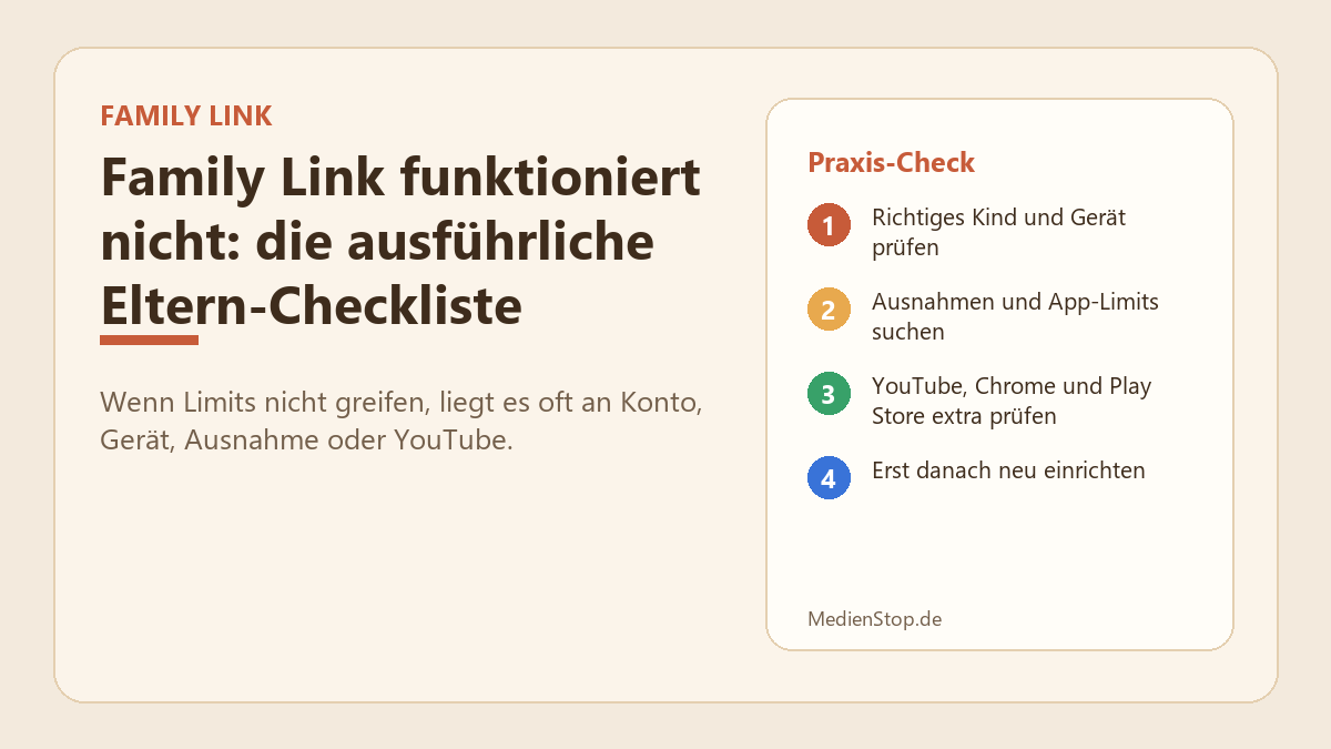 Family Link funktioniert nicht: die ausführliche Eltern-Checkliste 5 Family Link funktioniert nicht: die ausführliche Eltern-Checkliste