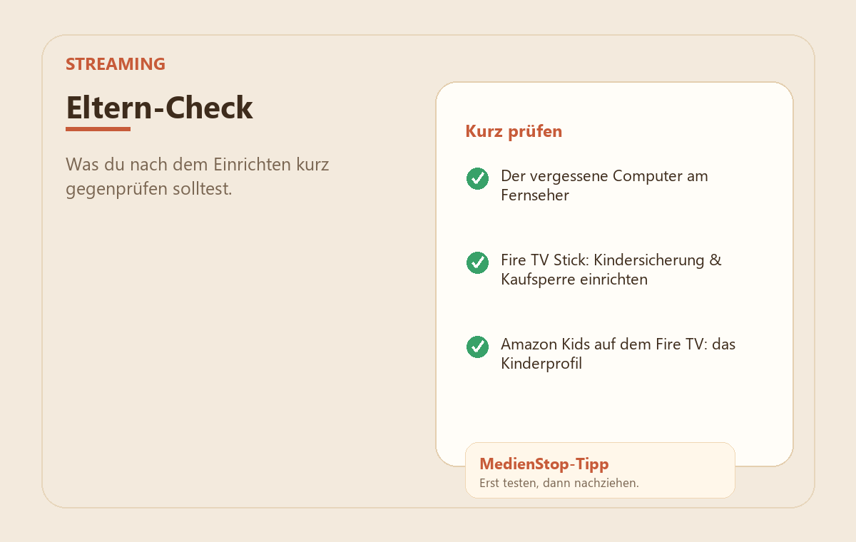 Fire TV Stick & Apple TV kindersicher einrichten: Streaming-Sticks im Griff 3 MedienStop-Praxisbild zu Fire TV Stick & Apple TV kindersicher einrichten: Streaming-Sticks im Griff: elterncheck