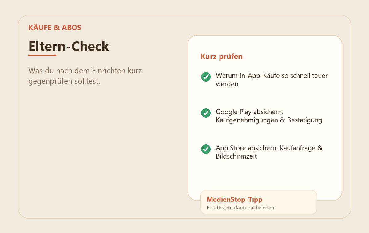 Käufe & Abos absichern: Google Play, App Store, Google Pay & Apple Pay 3 MedienStop-Praxisbild zu Käufe & Abos absichern: Google Play, App Store, Google Pay & Apple Pay: elterncheck